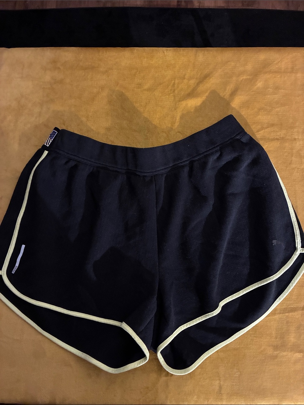 Puma Black Women's Athletic Shorts with Lime Trim